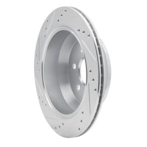 Chevrolet Colorado Brake Rotor (1) - Rear Right - R1 Concepts - Drilled & Slotted - Silver - `15-`20